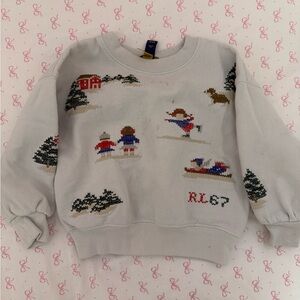 Ralph Lauren White Winter Scene Sweatshirt